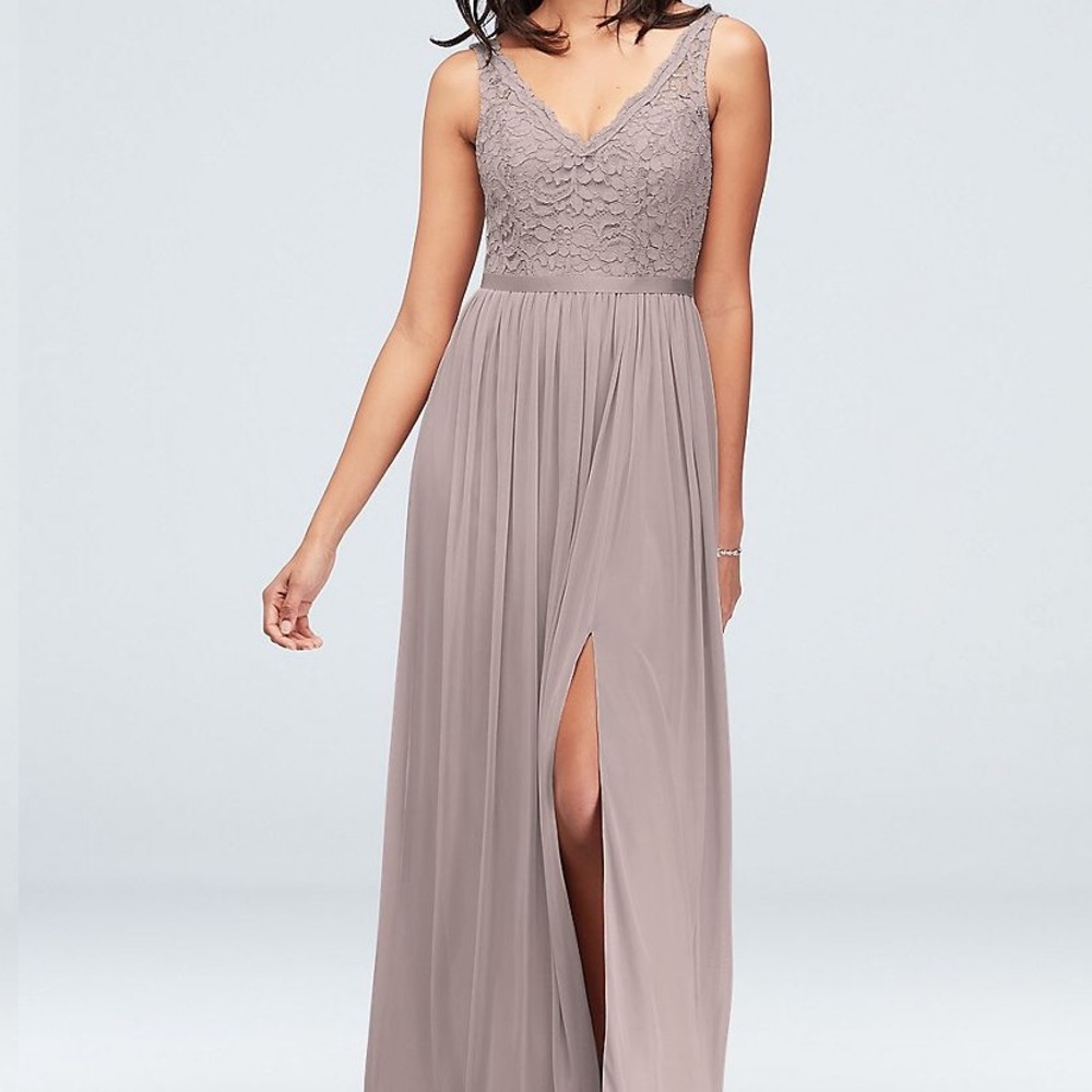 Bridesmaids Dress Lace V-Neck Cameo Long NWT 14